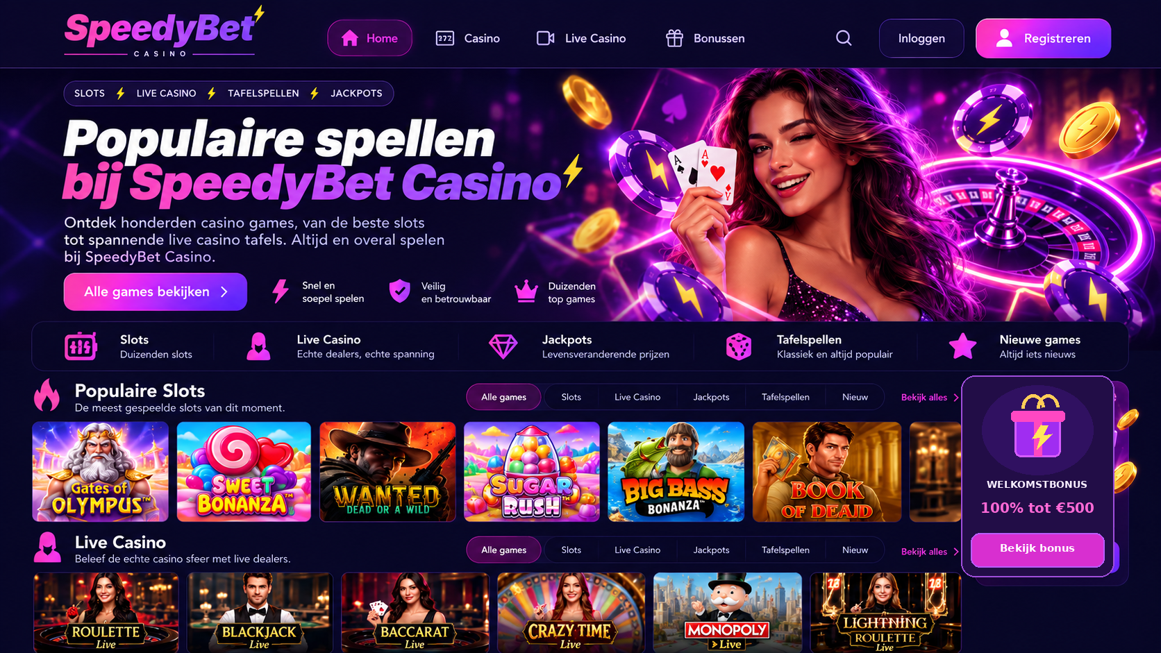 Speedybet Casino Nederland: Games, Live Casino en Betalen image 3